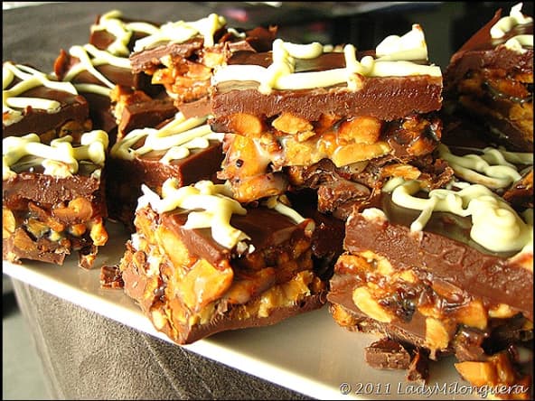 Bouchées cacahuètes et caramel façon Snickers