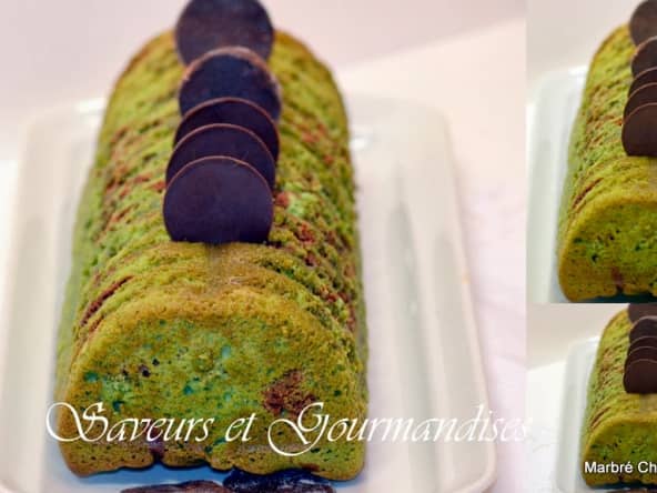 Cake marbré choco-pistache