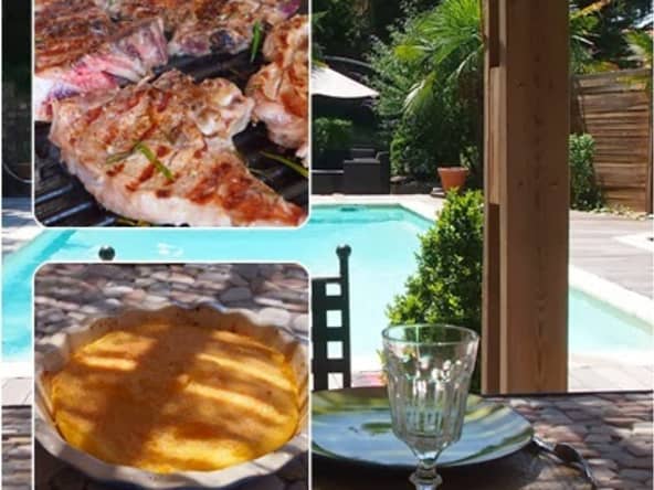 Côtes de veau grillées accompagnées d'un gratin de polenta