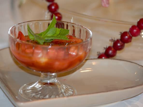 Fraises Rôties aux poivre vert