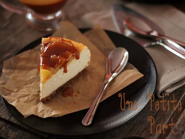 Cheese Cake aux pommes et son Caramel Beurre Salé sur fond de spéculoos