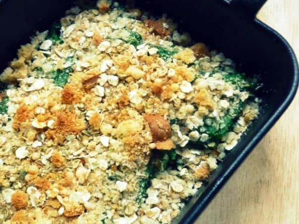 Crumble de côtes d’épinards