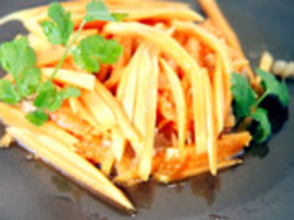 Papaye, chocolat-orange, comme une salade de carotte en trompe-l'oeil