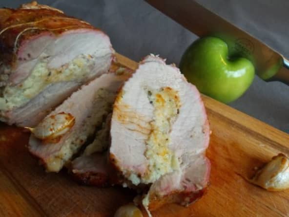 Rôti de porc aux pommes Granny et à l'ail