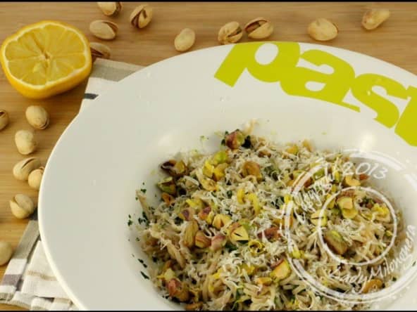 Linguine au citron, pistaches et parmesan