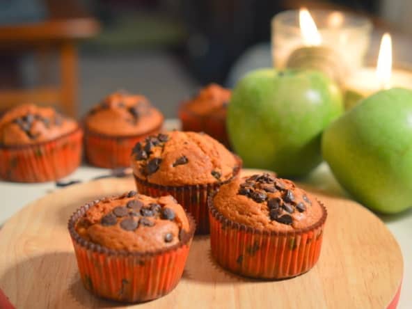 Muffins vanille coeur de chocolat