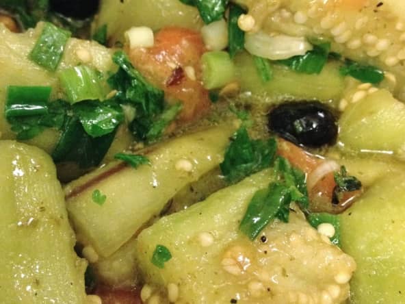 Les aubergines vapeur marinées créoles