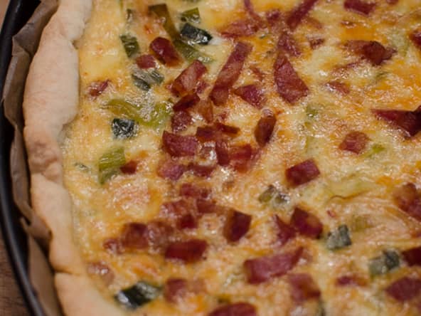 Tarte aux poireaux et au chorizo