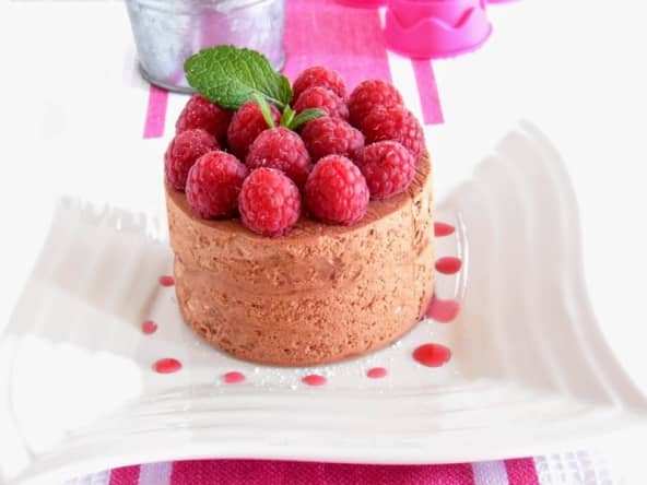 Bavarois au chocolat et aux framboises