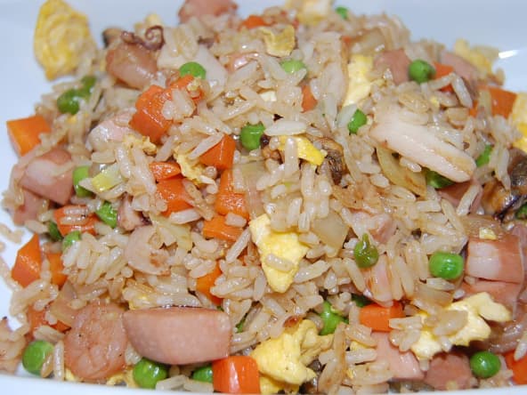 Riz cantonais aux fruits de mer