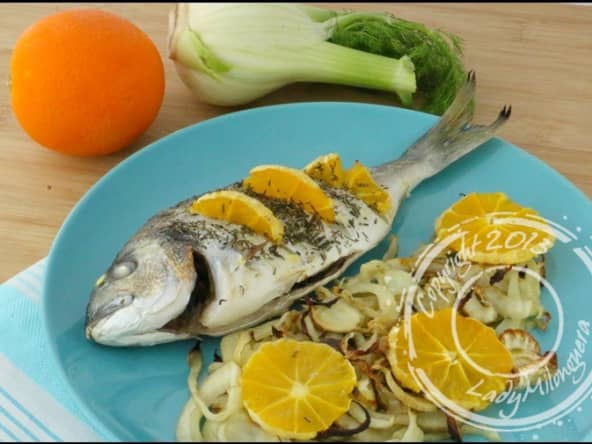 Daurade entière rôtie à l’orange et au fenouil