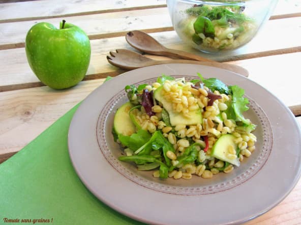 Salade de blé à la Fourme d'Ambert et pomme Granny Smith
