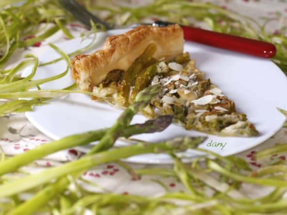 Tarte aux asperges mozzarella et citron confit