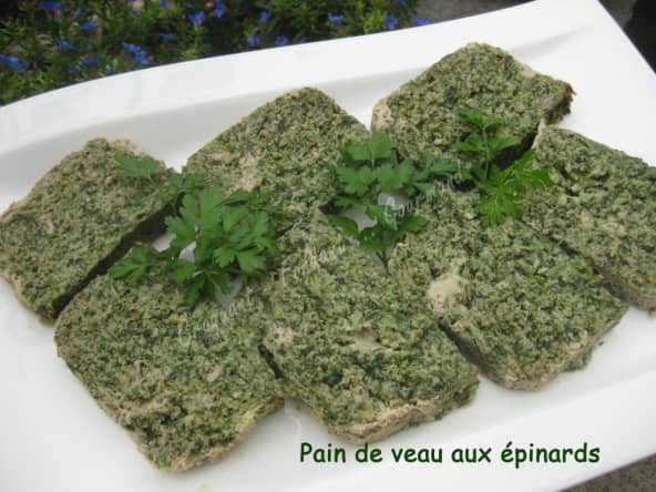 Pain au veau aux épinards et au comté