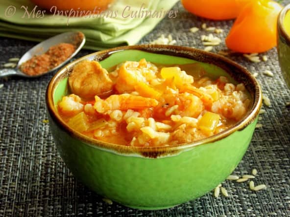 Jambalaya aux crevettes et cajun