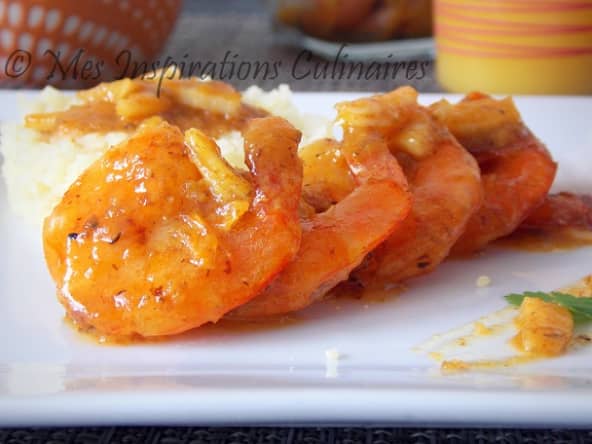 Crevettes sauce a l’orange