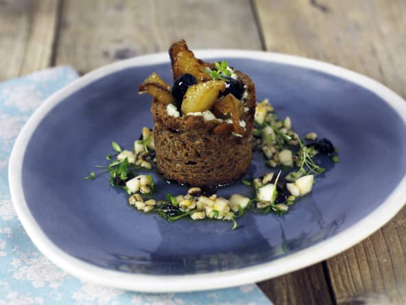 Roquefort papillon en croûte de seigle et whisky Lagavulin