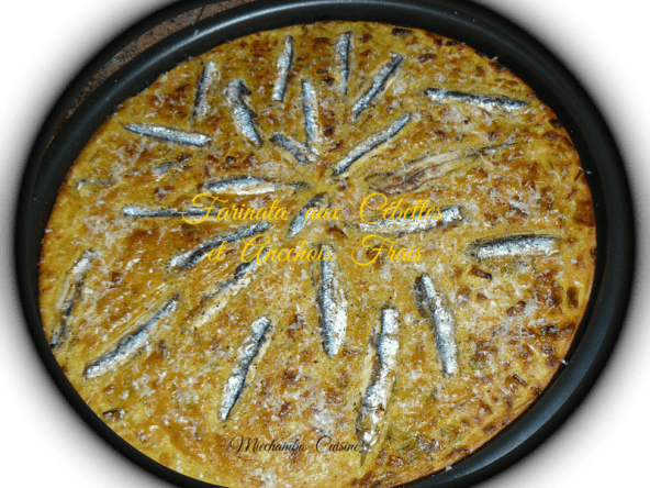 Farinata de printemps aux cébettes et anchois frais