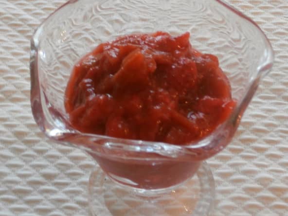 Compote fraises rhubarbe