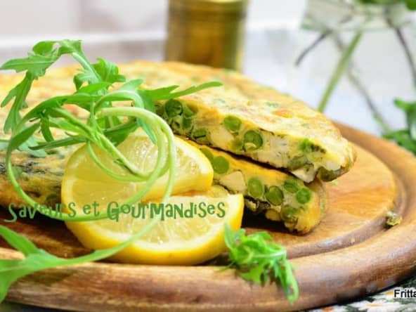 Frittata aux petits pois et à la feta