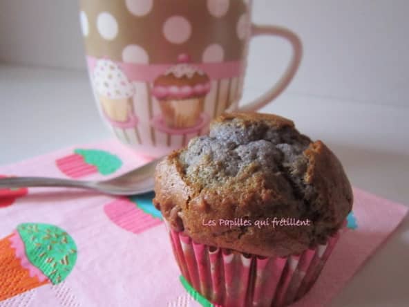 Muffin chocolat au lait et framboises