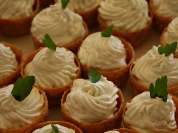 Croustades de jambon et mousse à la Fourme d'Ambert