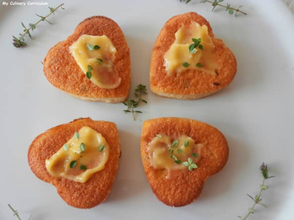 Financiers au thym citron et lime curd