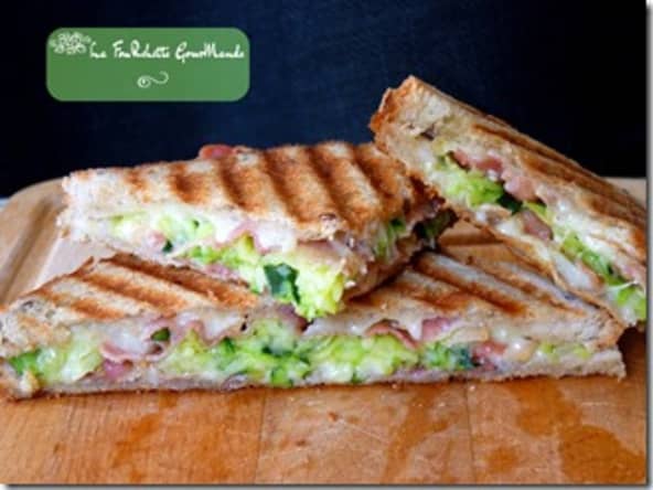 Croque monsieur courgette bacon comté