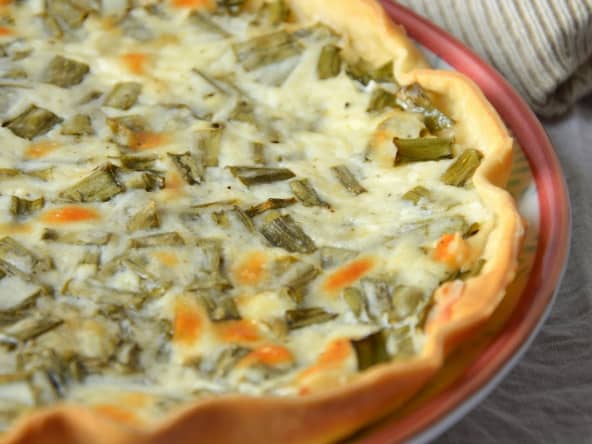 Quiche au fromage blanc et aux tiges d'oignons