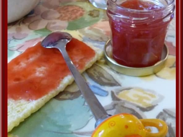 Confiture de Cerises Rhubarbe aux Thermomix