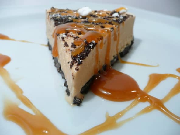 Cheesecake glacé au caramel salé.