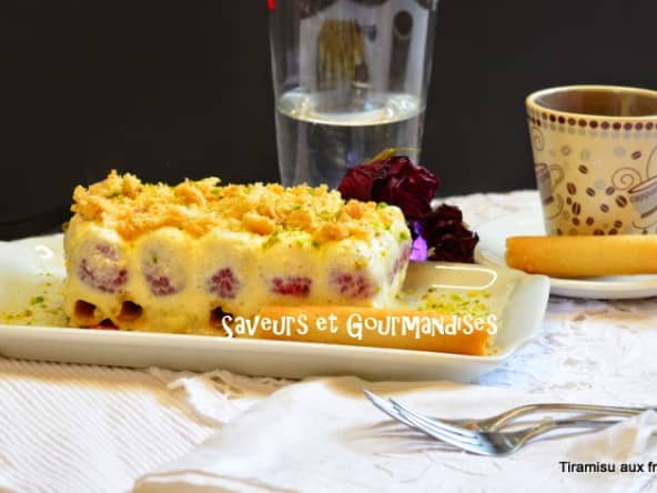 Tiramisu aux framboises.