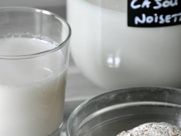 Lait végétal maison de noix de cajou et noisettes