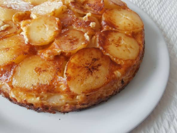 Tarte tatin de pommes de terre au brie