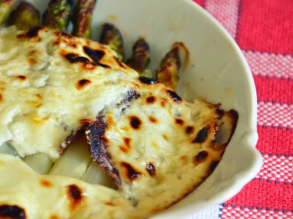 Asperges au Four, Viande des Grisons et Chèvre