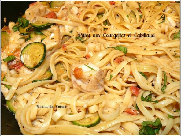 Pâtes au cabillaud et aux courgettes