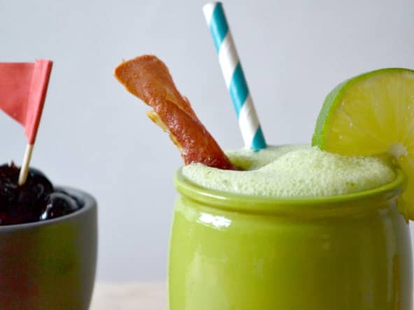 Gaspacho verde et chips de jambon