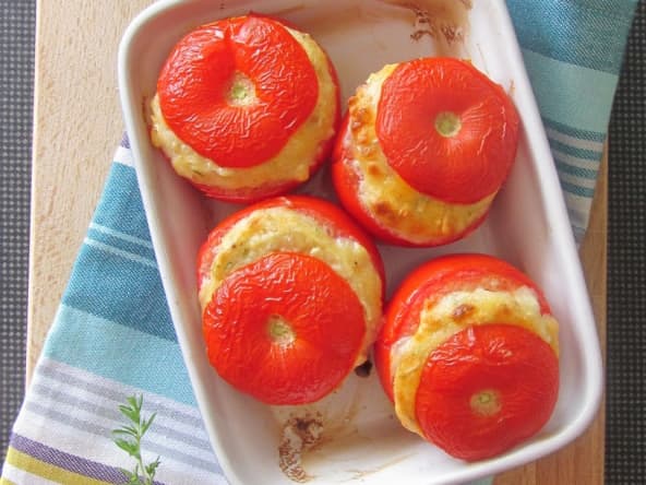 Tomates farcies de sainte-maure au parfum de sarriette