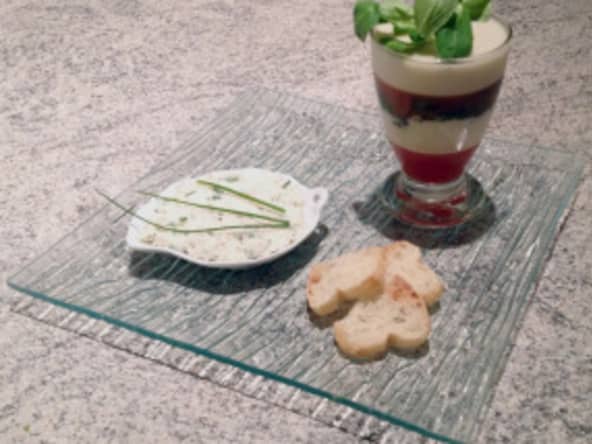 Panna cotta tomate, fenouil et épinards