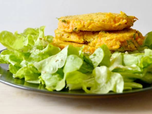 Galettes de lentilles corail, carottes et coriandre