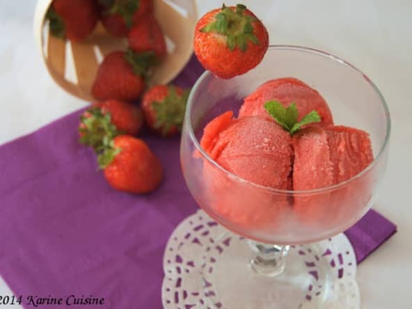 Le sorbet à la fraise