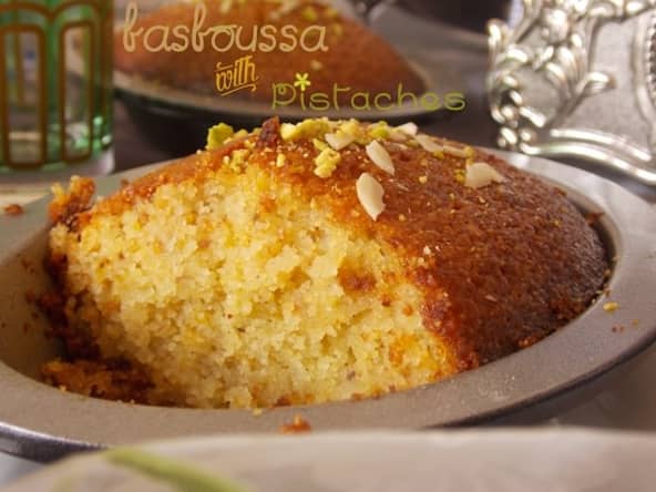 Basboussa aux pistaches pour le ramandan