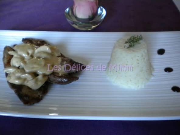 Aiguillettes de canard aux champignons