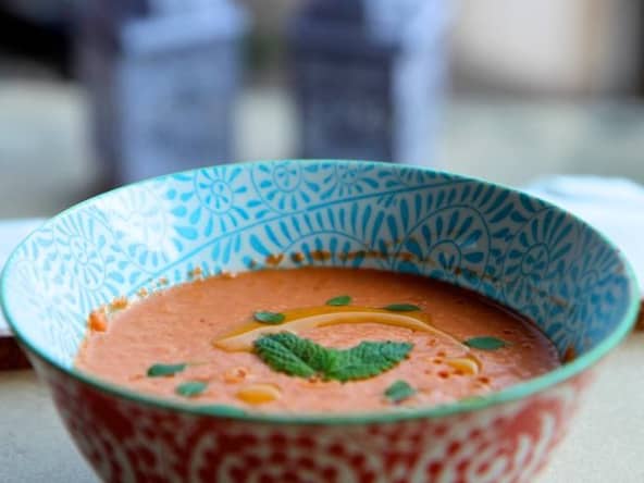 Gaspacho de tomates et courgettes