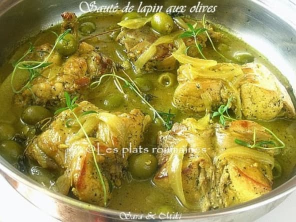 Sauté de lapin aux olives