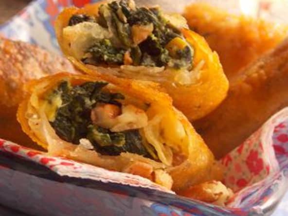 Bricks aux epinards, chevre et noix