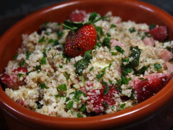 Taboulé fraises et basilic
