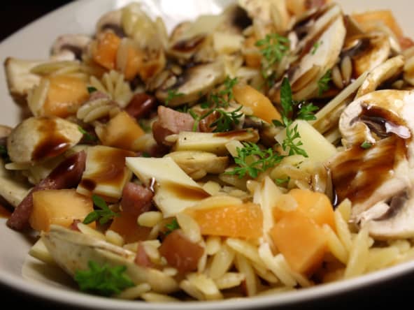 Salade fraîcheur lardons, champignons, melon