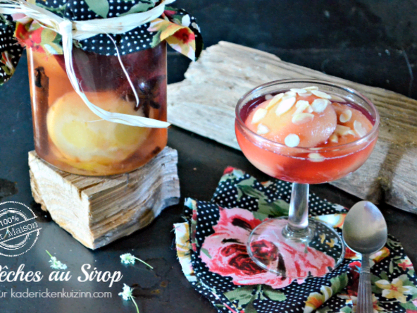 Pêches au sirop cannelle et badiane