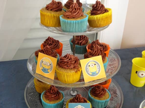 Cupcakes banane, ganache au chocolat